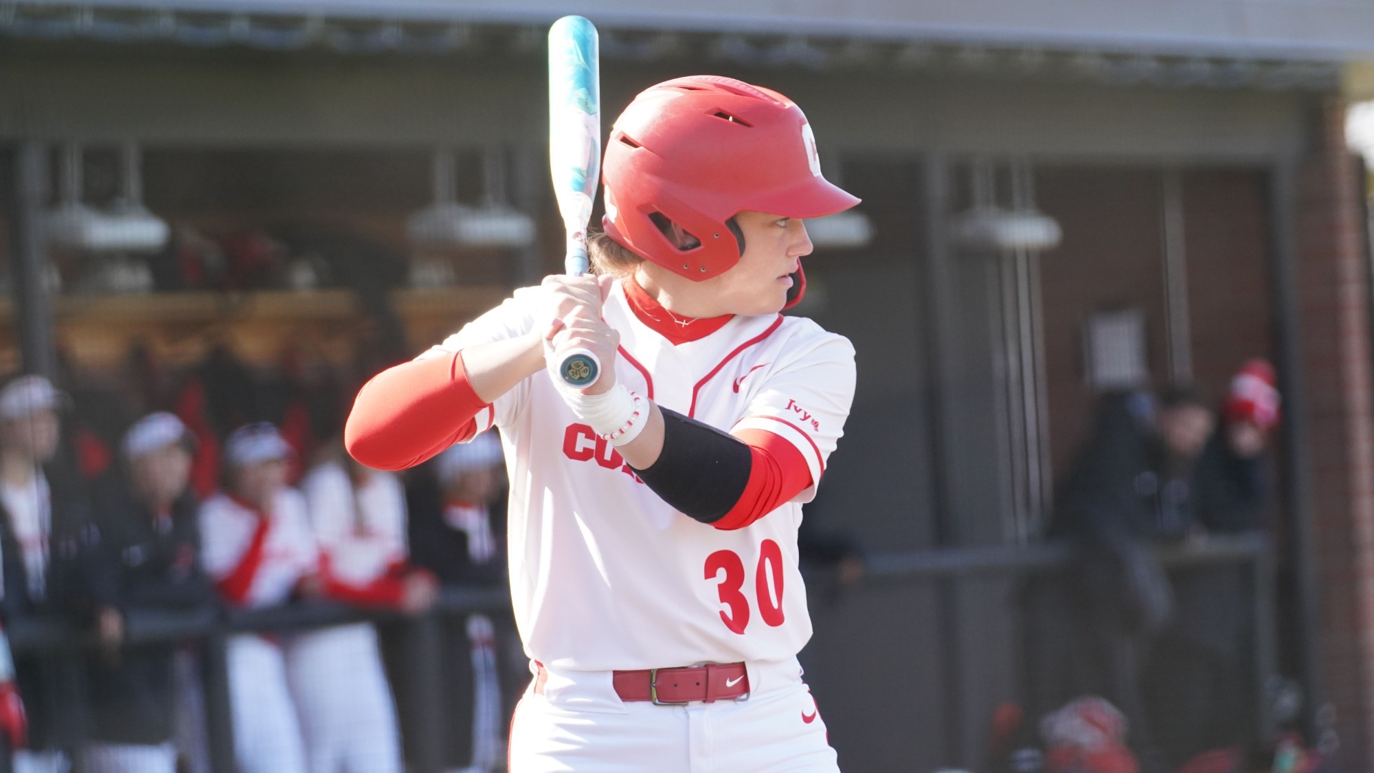 Lauren Holt prepares for an at-bat at Niemand-Robison Field.