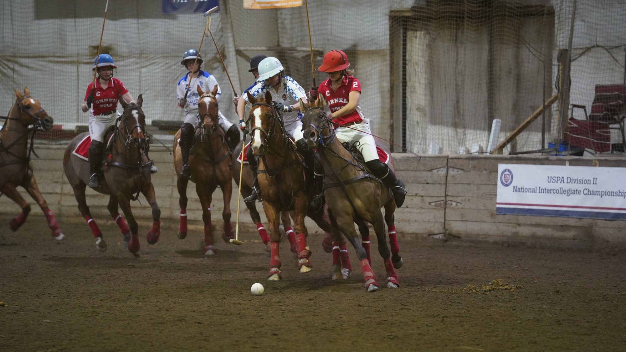 The Cornell women's polo team played Kentucky on March 6, 2026 at Oxley Equestrian Center in Ithaca, N.Y.
