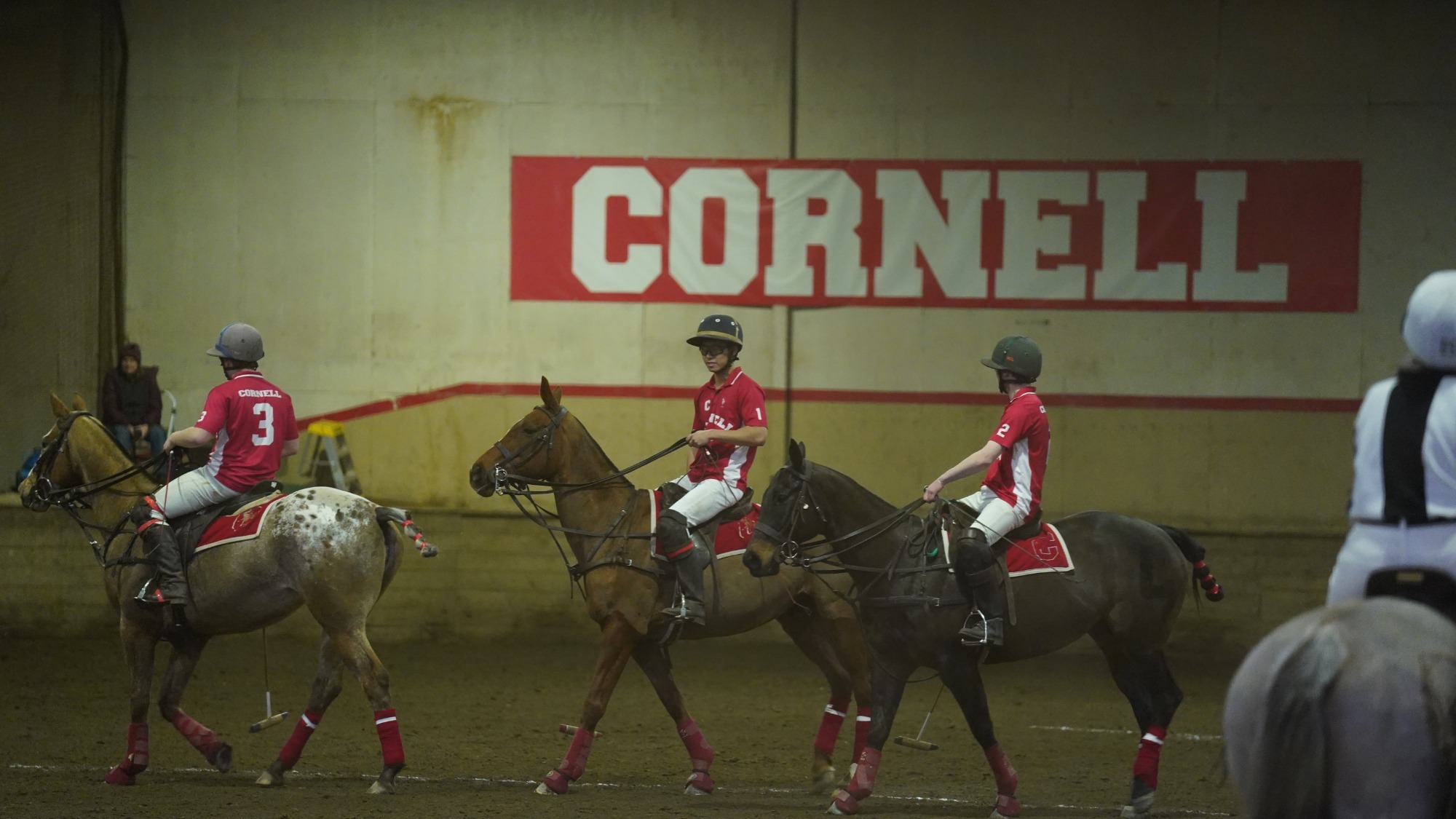 The Cornell men's polo team plays Kentucky on March 6, 2026 at Oxley Equestrian Center in Ithaca, N.Y.
