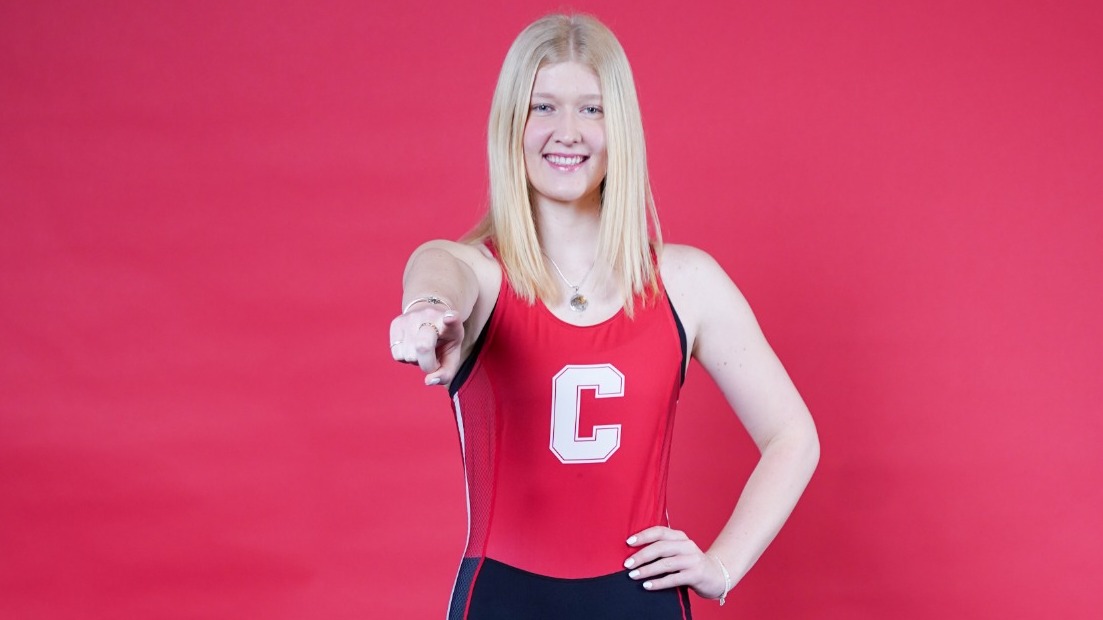 Cornell women's rower Cedar Wink poses for a media day photo for the 2025-26 season.