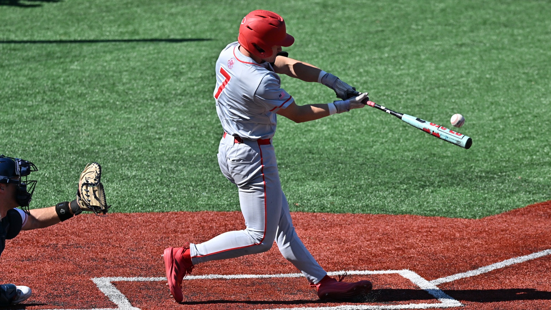 Cornell baseball junior infielder Luke Johnson hits a baseball during game action against Richmond at Pitt Field in Richmond, Va., on Feb. 28, 2026.