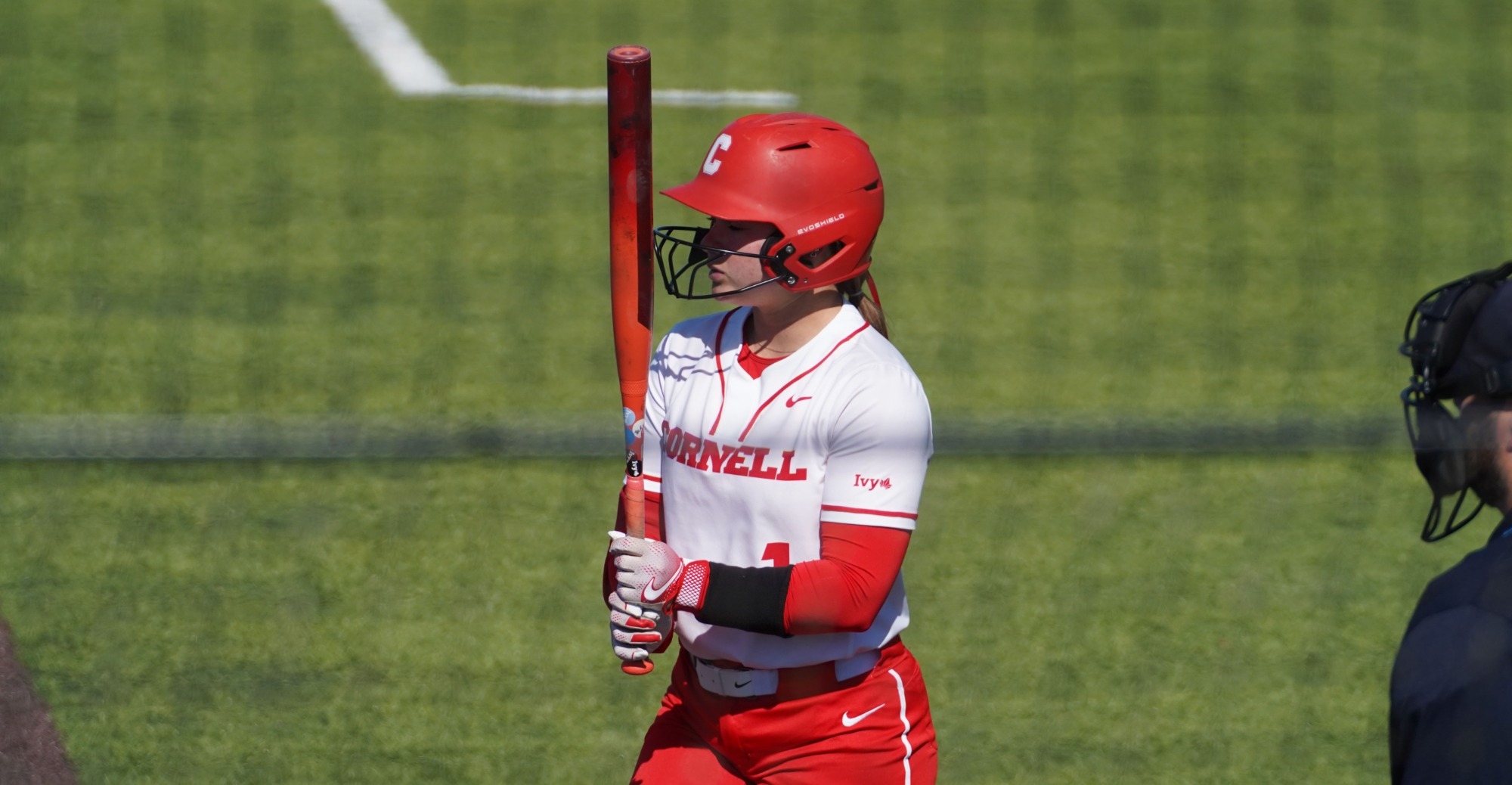 Tarisa Frans prepares for an at-bat at Niemand-Robison Field.