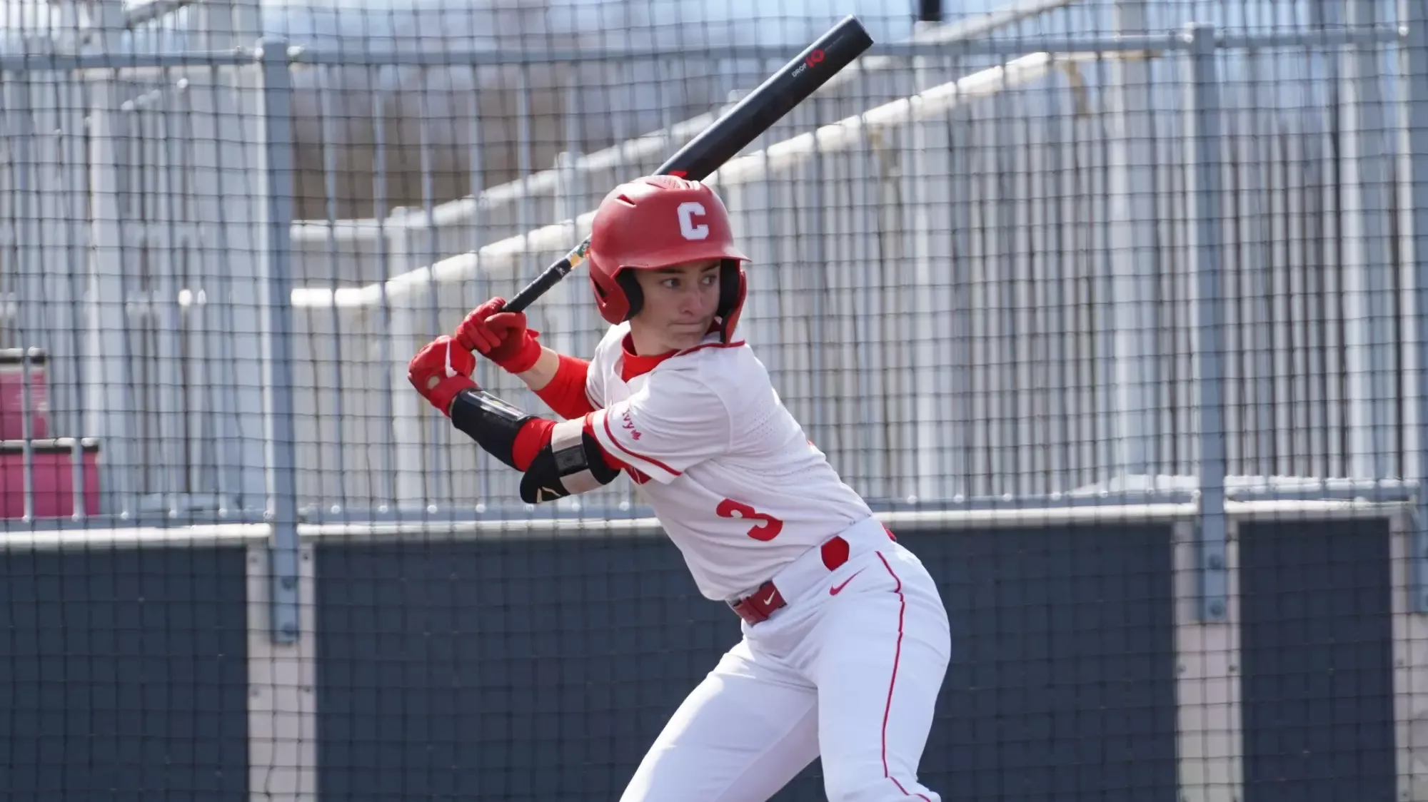 Ella Harrod in the midst of a swing at Niemand-Robison Field.