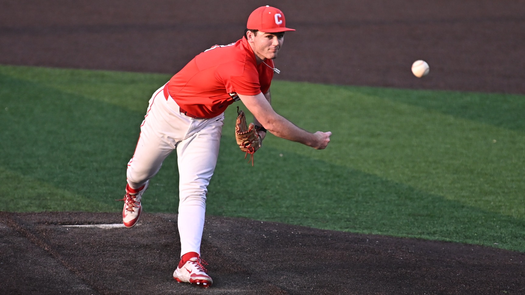 Cornell baseball freshman right-handed pitcher Michael Tight delivers a pitch against VMI at Gray-Minor Stadium in Lexington, Va., on March 14, 2026.