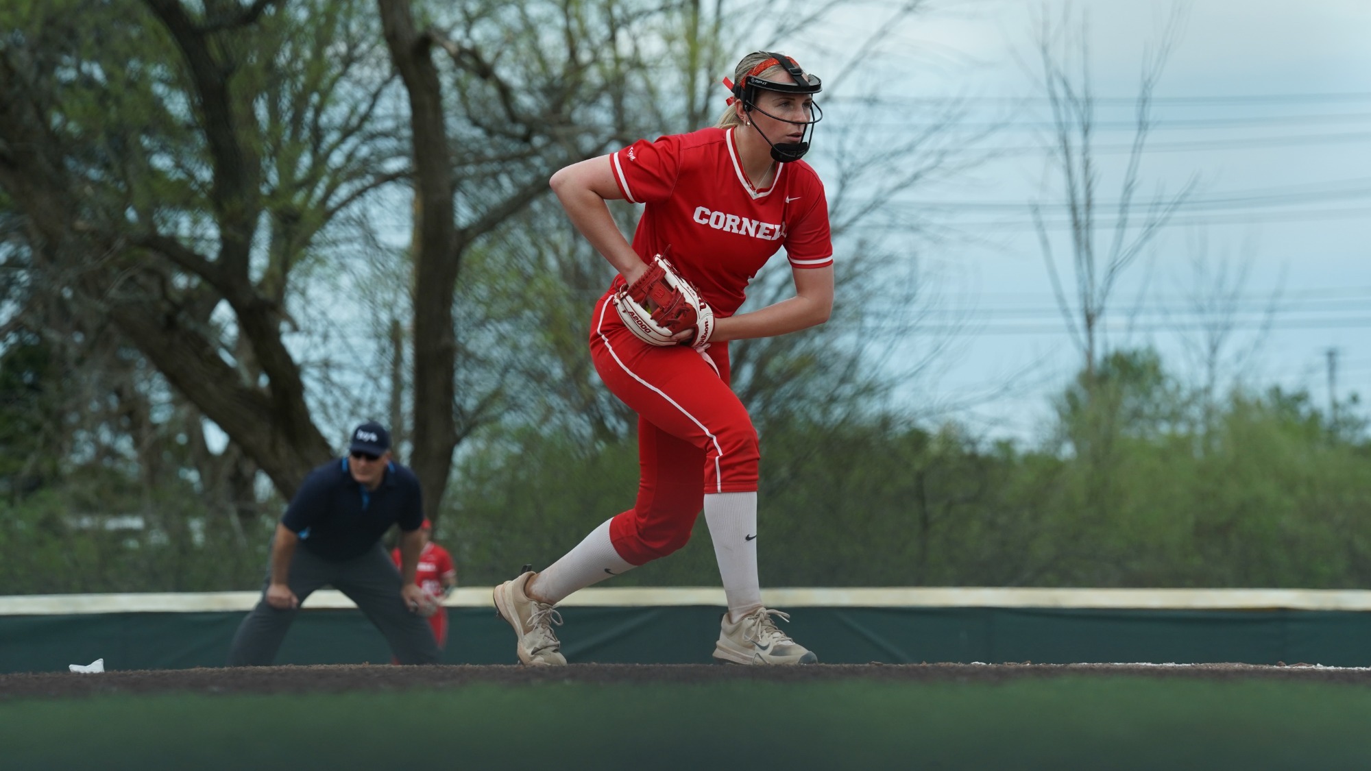 Laney Frieband pitches at Niemand-Robison Field.