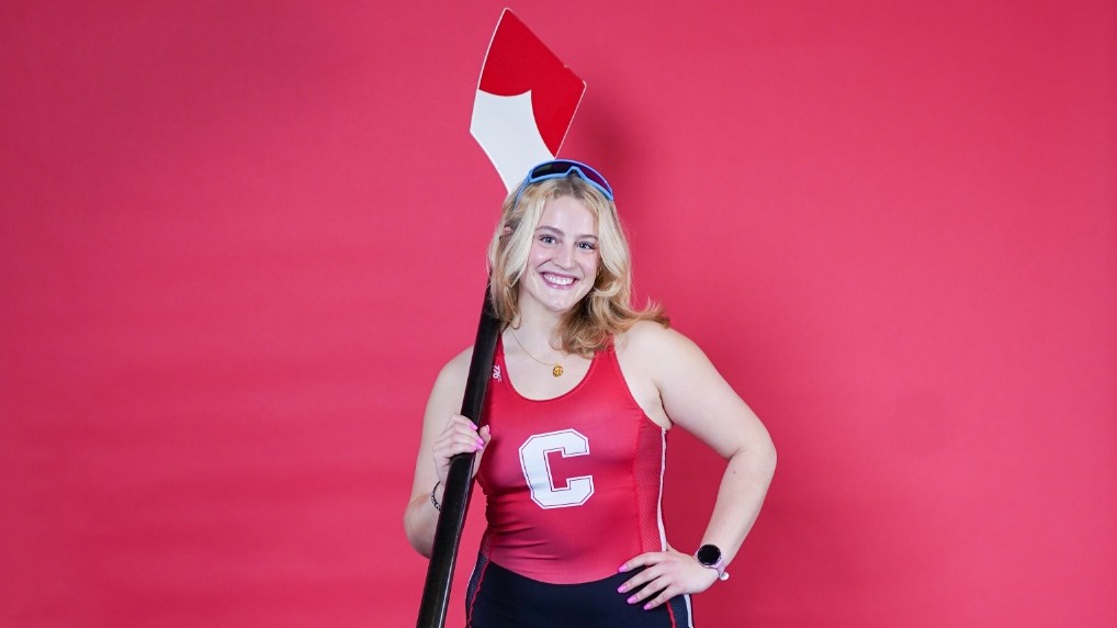 Cornell senior women's rower Liz Brantley poses for a media day photo during the 2025-26 season.