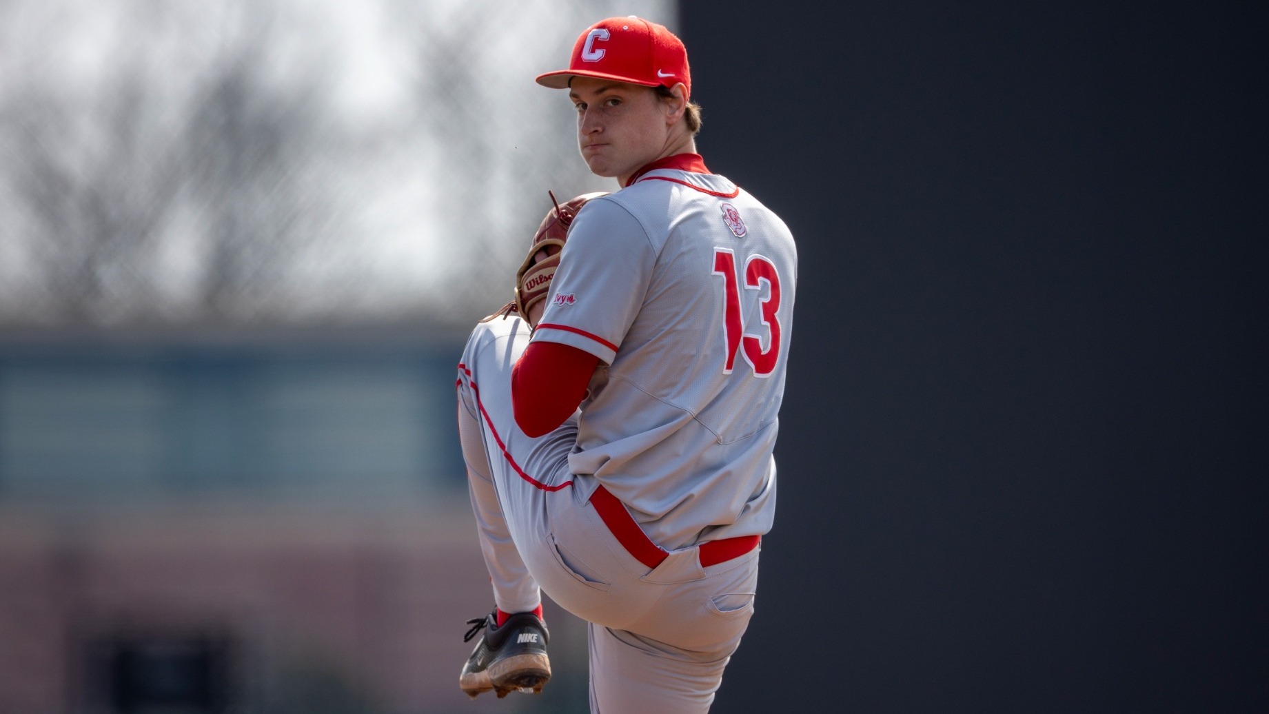 Cornell senior right-handed pitcher Ethan Hamill delivers a pitch against Princeton at Clarke Field in Princeton, N.J., on March 22, 2026.