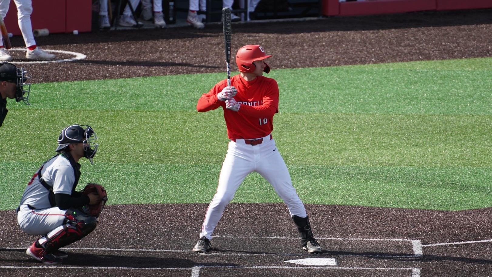 Cornell baseball senior infielder TJ Swidorski goes to bat against Harvard on March 29, 2026, at Booth Field in Ithaca, N.Y.