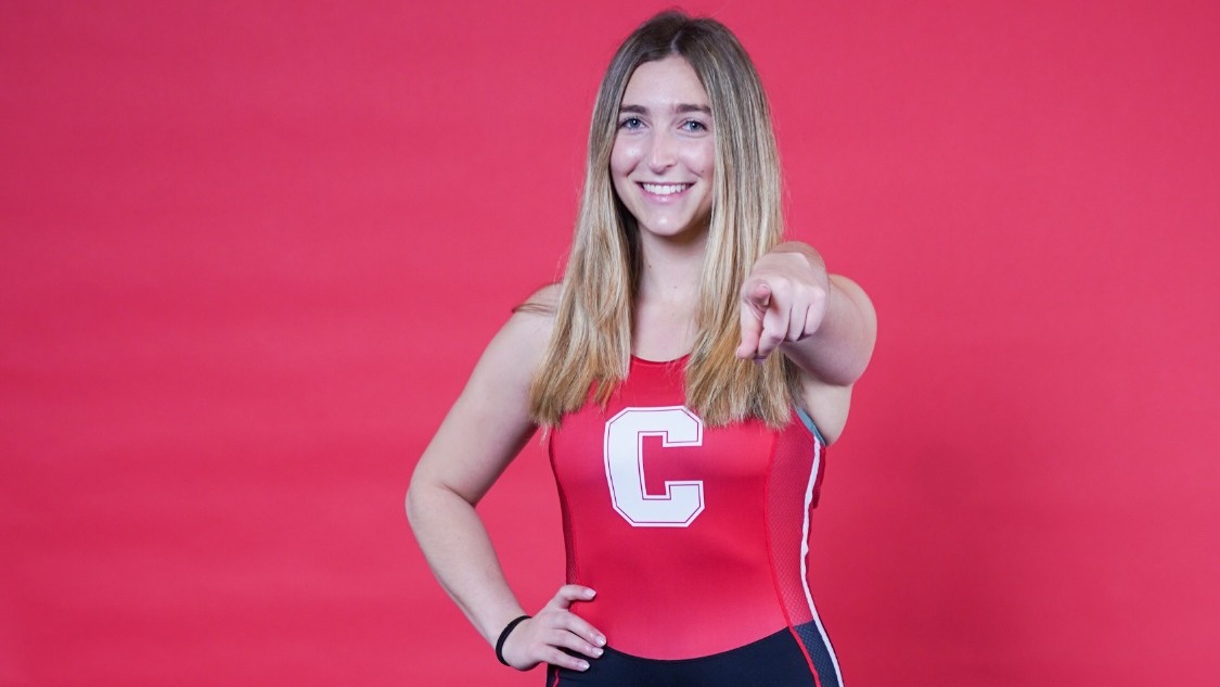 Cornell women's rower Josie Moskovitz poses for a media day photo for the 2025-26 season.
