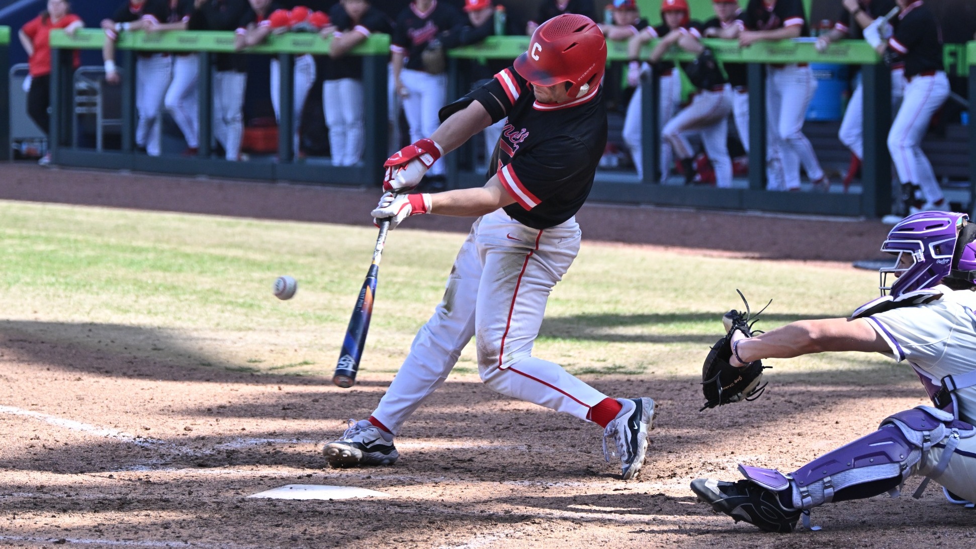 Cornell baseball junior infielder Owen Carlson swings during an at-bat against Northwestern at Fifth Third Park in Spartanburg, S.C., on Feb. 20, 2026.