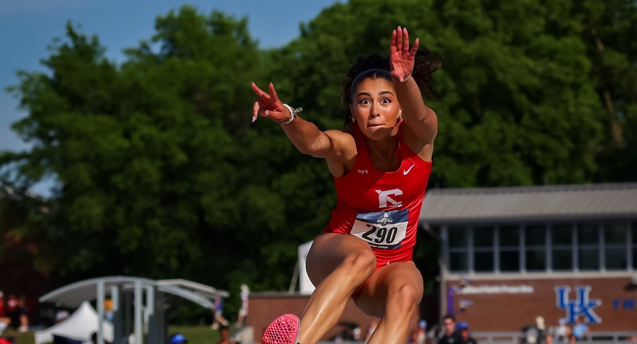 Cornell's Anika Sukumar competes in the women's triple jump during the NCAA Division I East First Round on Saturday, May 30, 2026, at the University of Kentucky in Louisville, Ky. Sukumar recorded a mark of 12.41 meters to finish 35th overall in the regional competition. (Photo by [Tonia Witt]/Cornell Athletics)