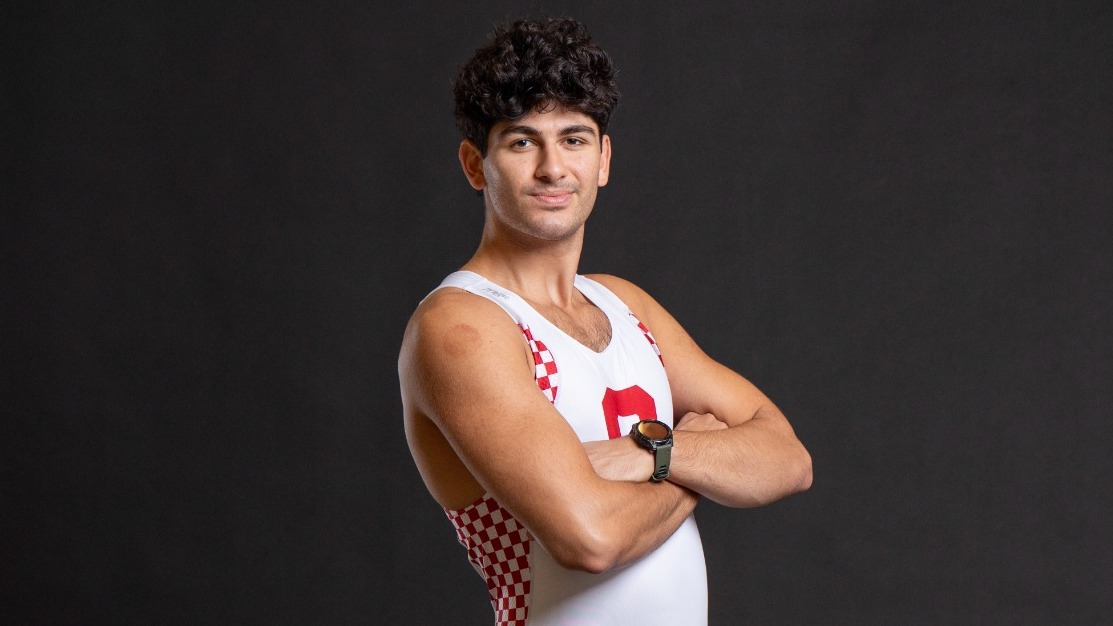 Cornell men's heavyweight rower Walid Ghamra poses for a media day photo for the 2024-25 season.