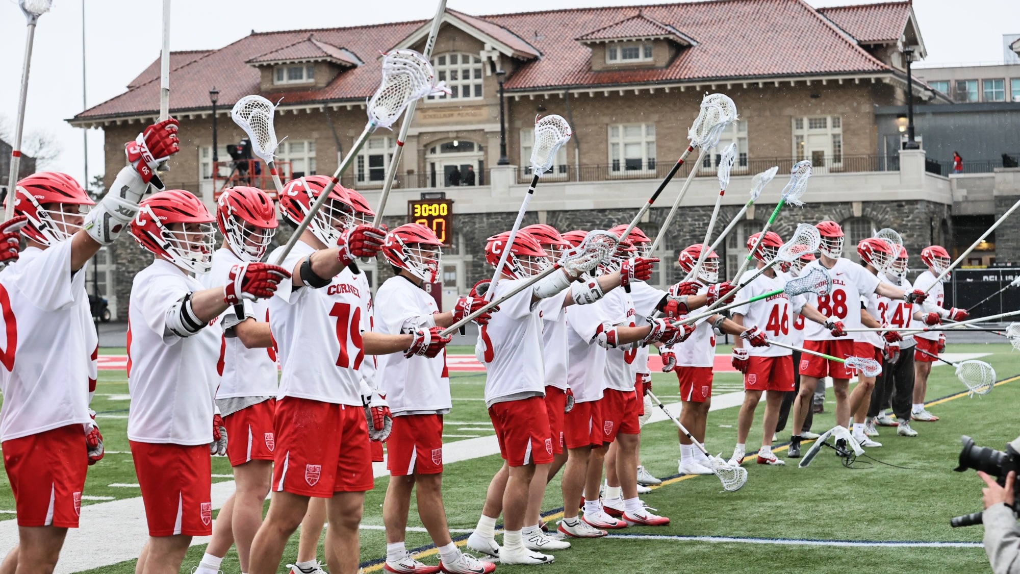 Cornell Men's Lacrosse Salutes fans postgame Friday, May 1