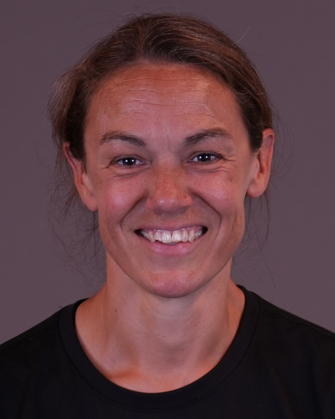 Members of the Cornell women's soccer team pose for headshots for the 2026-27 season inside Meinig Fieldhouse in Ithaca, N.Y., on Aug. 18, 2026. 