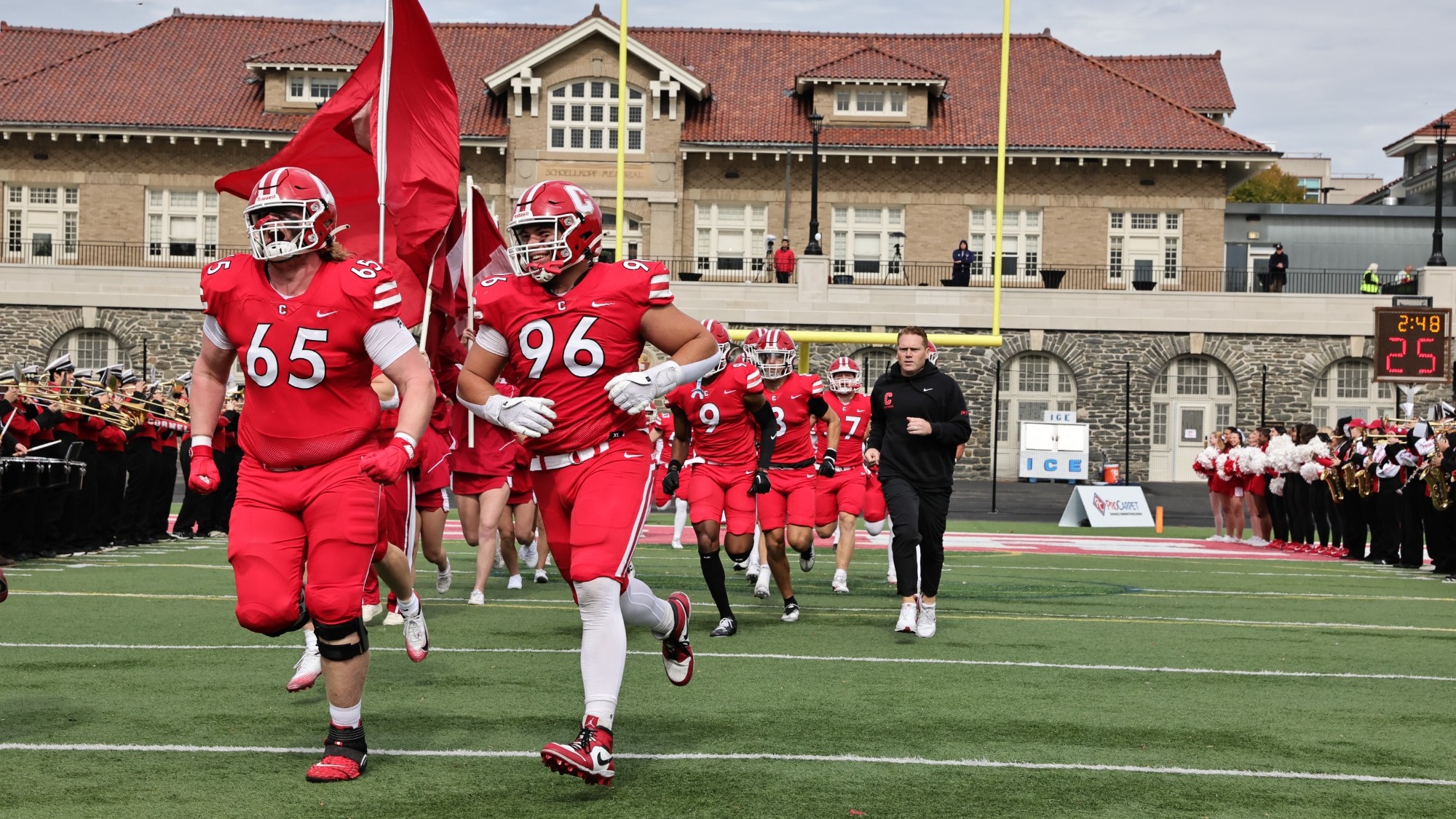 Cornell football enters Schoelkopf Field for home game against Bucknell during the 2025 season