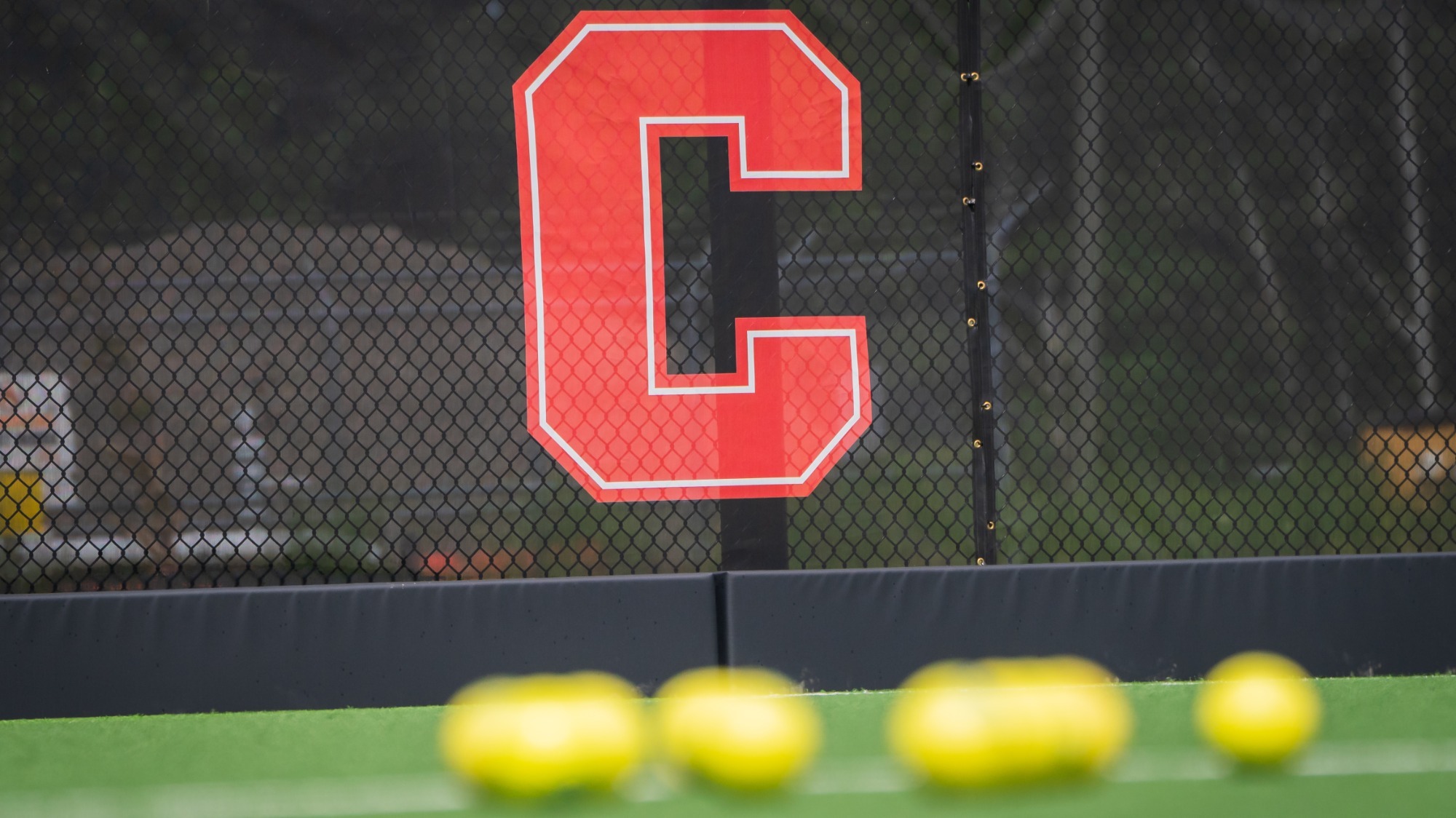 Field hockey balls on the turf prior to the Big Red's scrimmage with Syracuse in August 2026 at Marsha Dodson Field in Ithaca, N.Y.