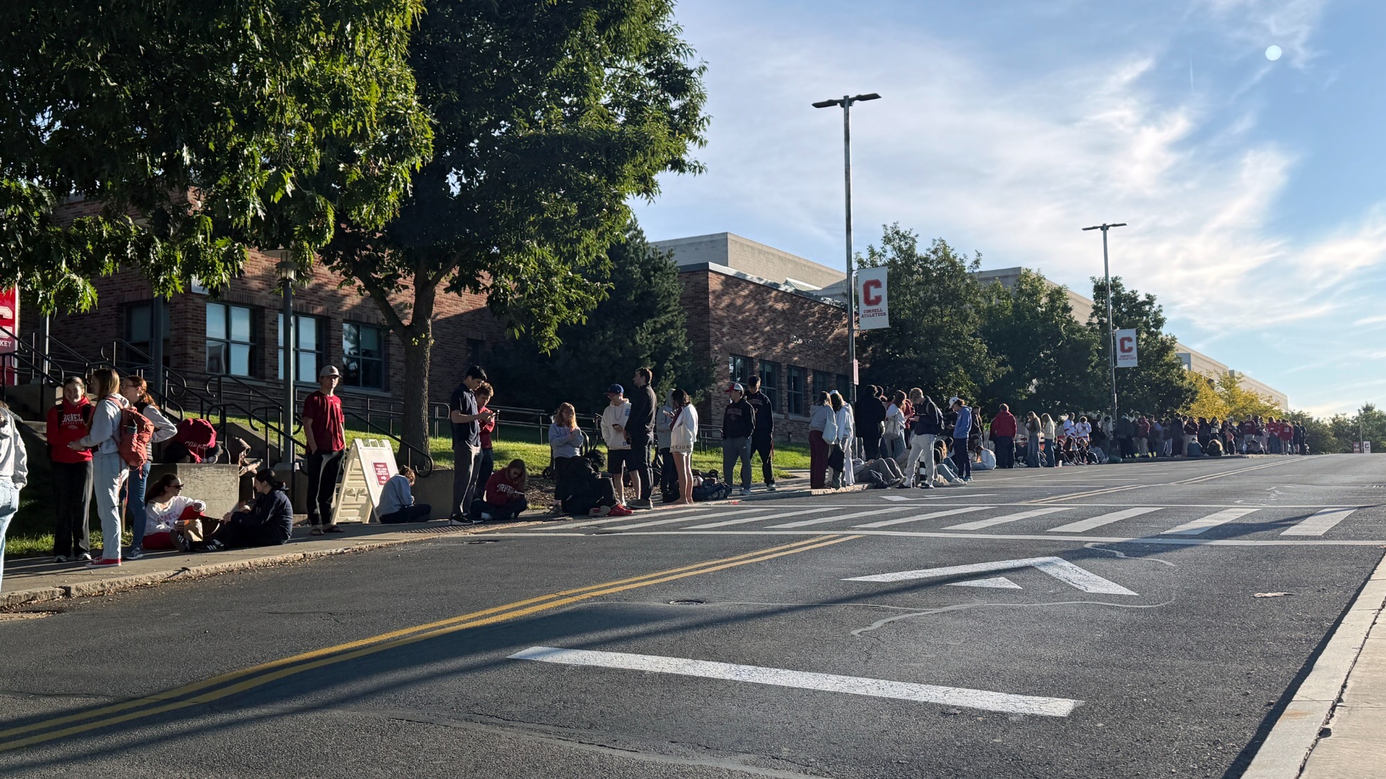 Images from the Great Wait on Sept. 19, 2026 in front of Bartels Hall in Ithaca, N.Y.