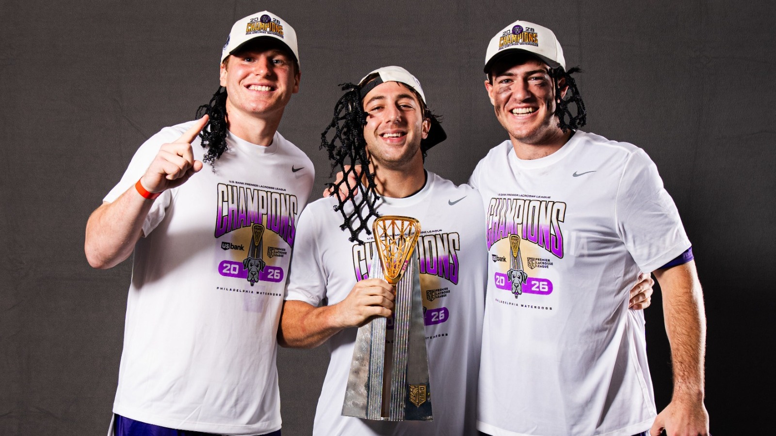Kirst, Adler, Staub with PLL Championship Trophy