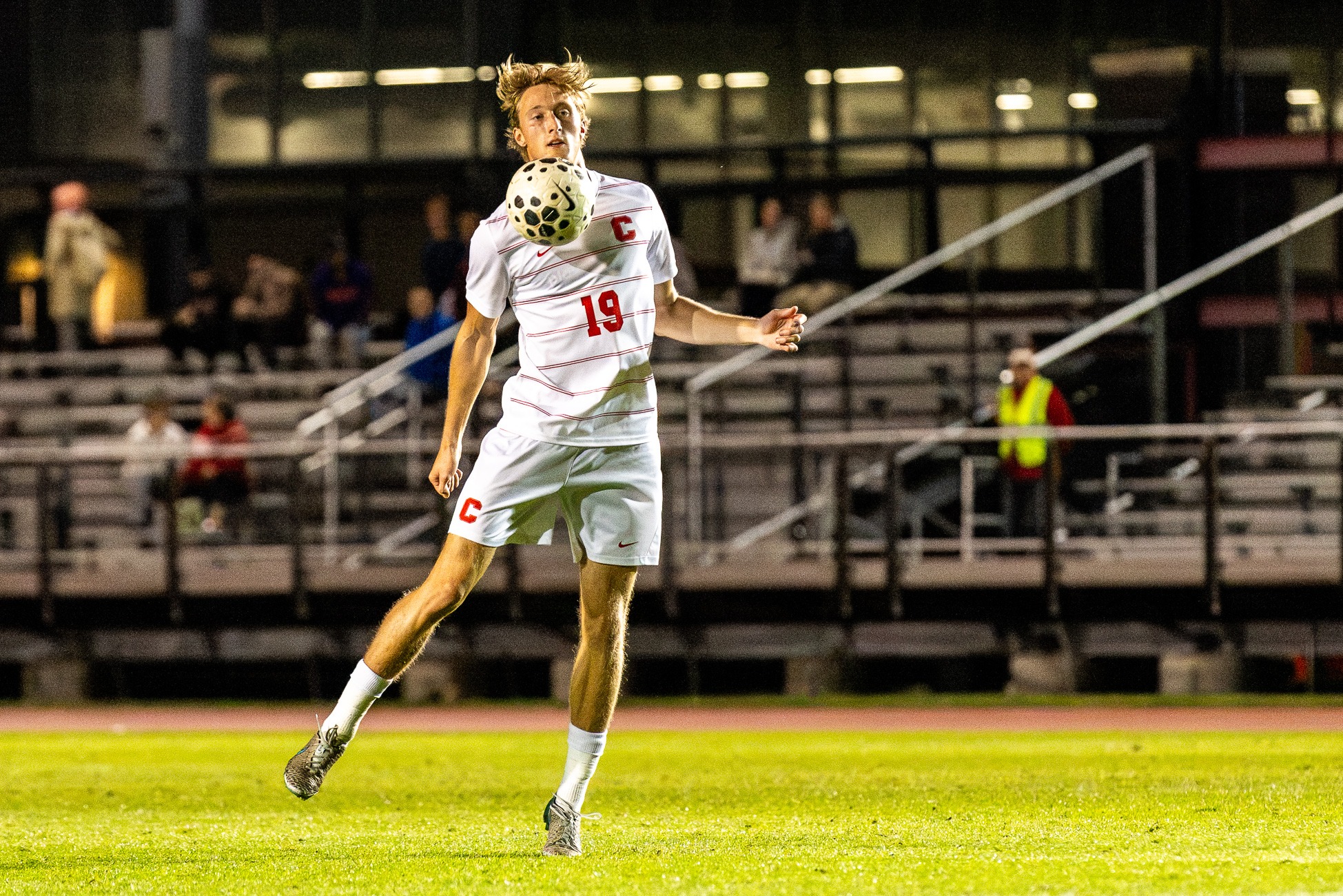 Kasper Wollstein controls the ball vs Binghamton
