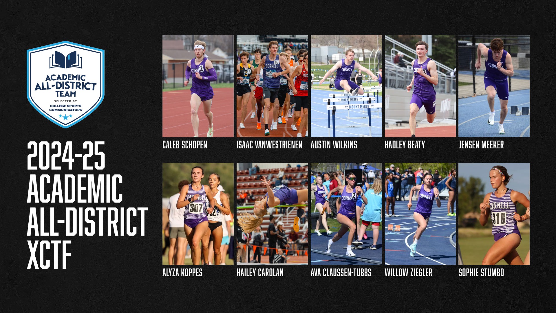 CSC Academic All-District Cross Country/Track & Field 2024-25