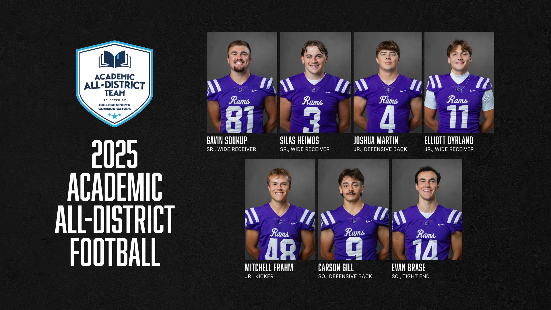 CSC Academic All-District Football 2025