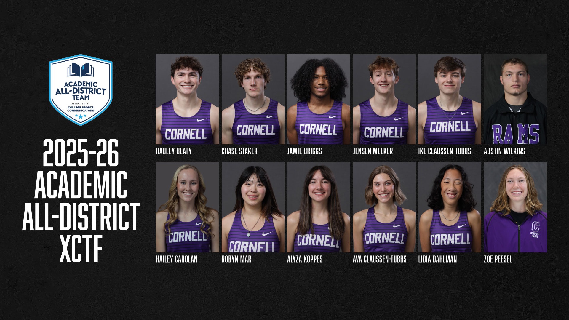 CSC Academic All-District XC/Track & Field 2025-26