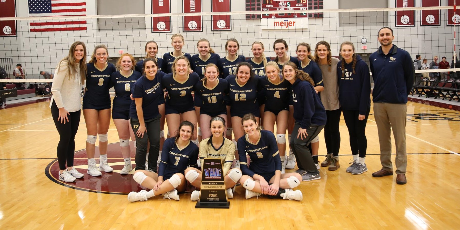 WHAC Tournament Champions; Volleyball defeats Aquinas 32 Cornerstone