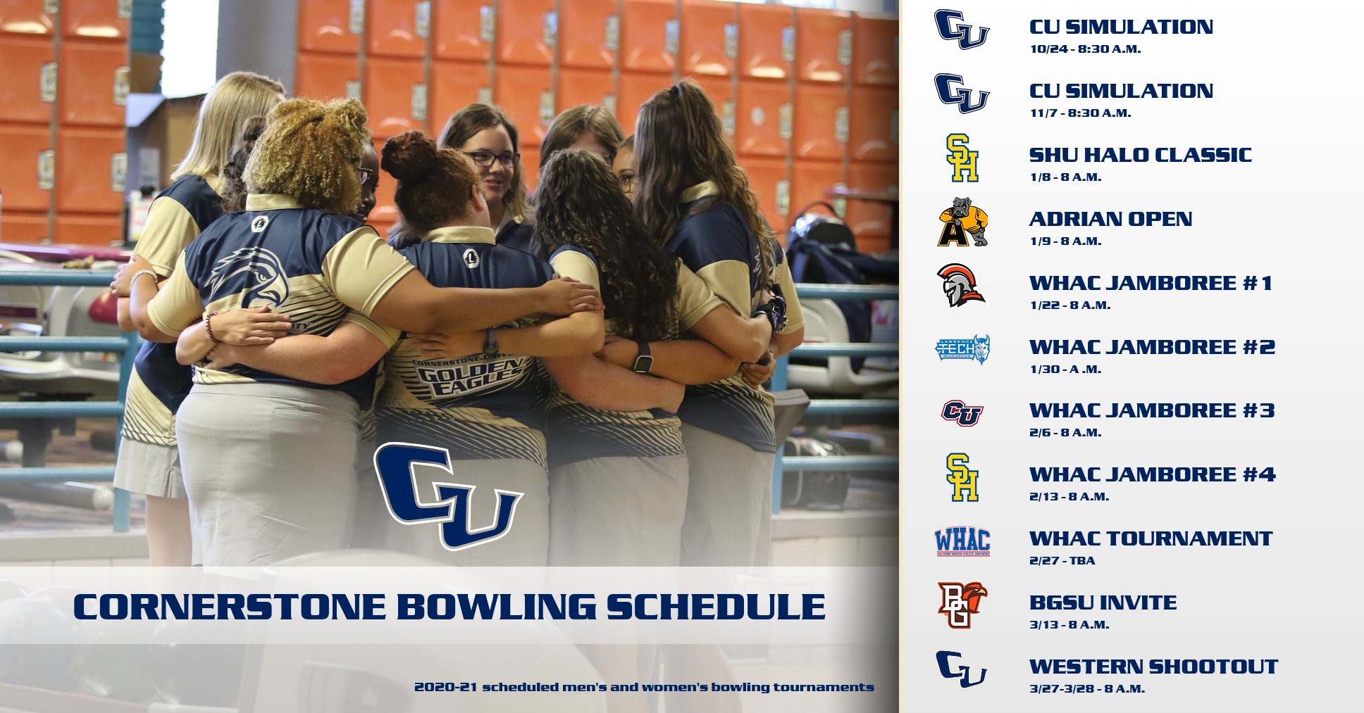 Men's and Women's Bowling announces 202021 schedule Cornerstone
