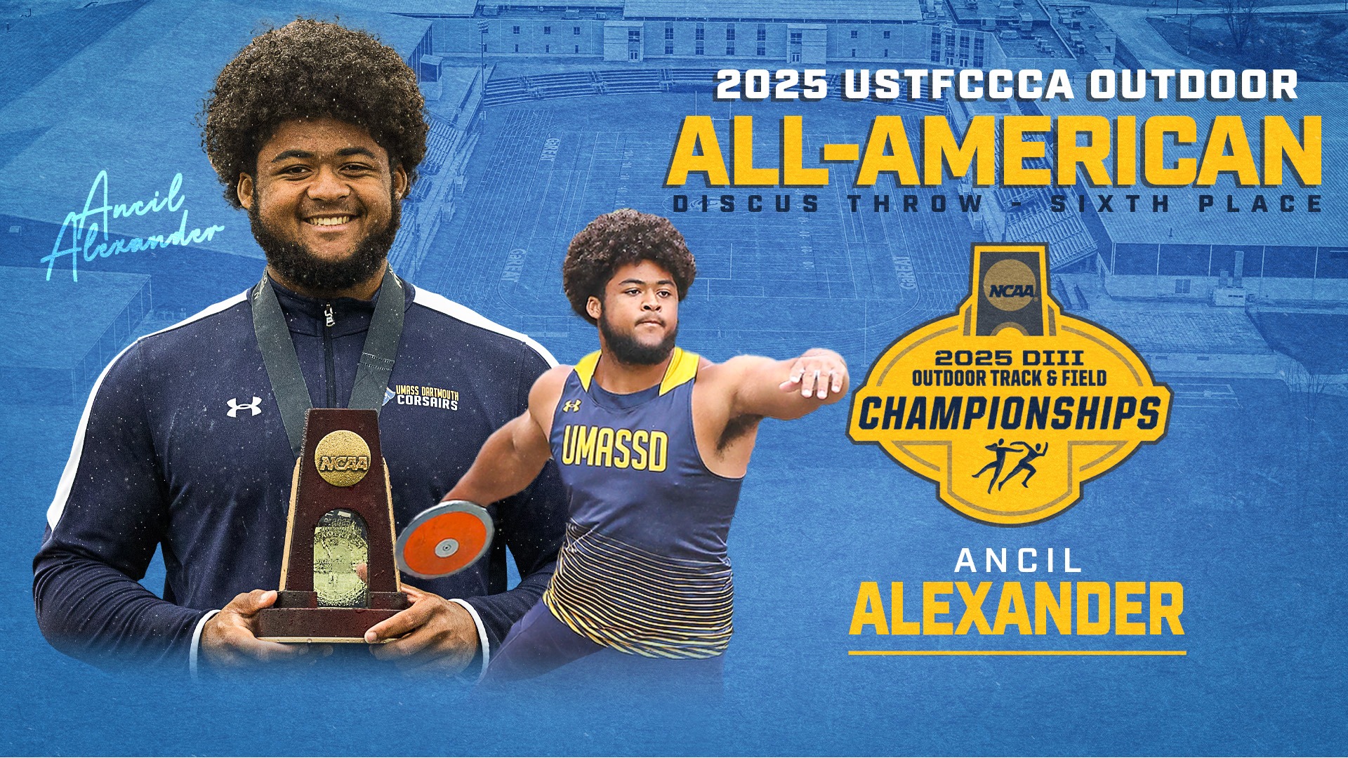 Ancil Alexander Earns 2025 Outdoor All-America honors in Discus Throw