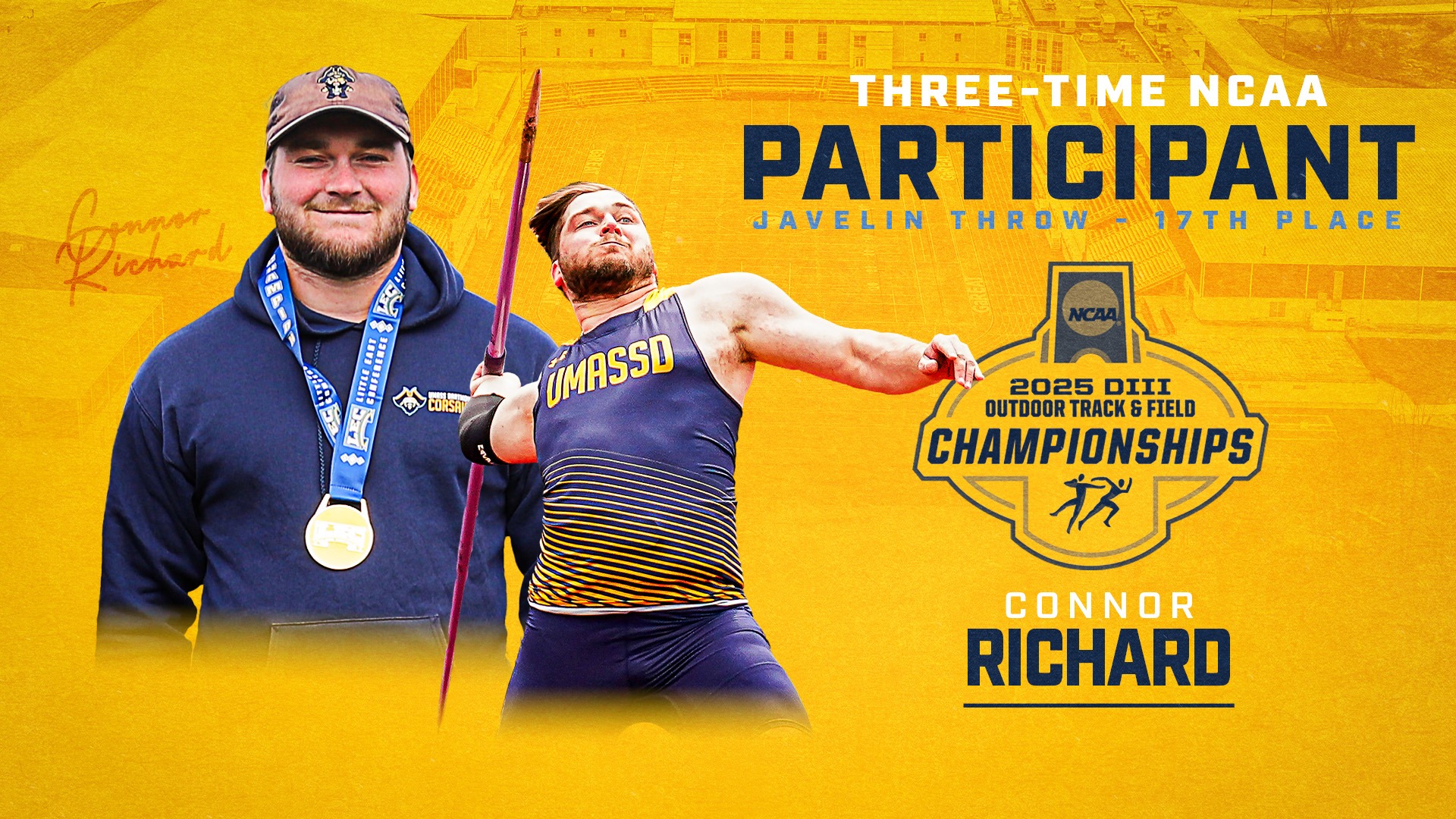 Connor Richard finishes 17th overall in the Javelin Throw at 2025 NCAA Outdoor Track & Field Championships