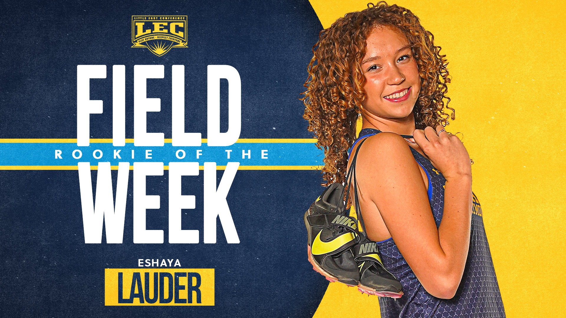 Eshaya Lauder named Little East Rookie Field Athlete of the Week - January 12