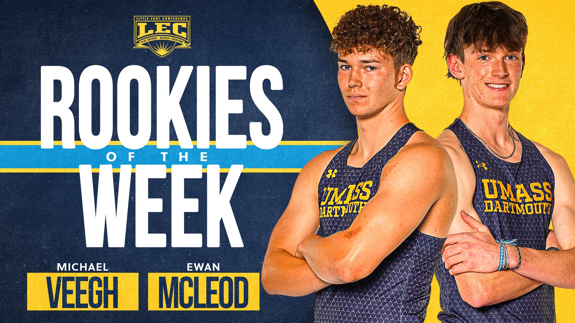 Michael Veegh and Ewan McLeod named LEC Rookies of the Week in Track & Field - January 12