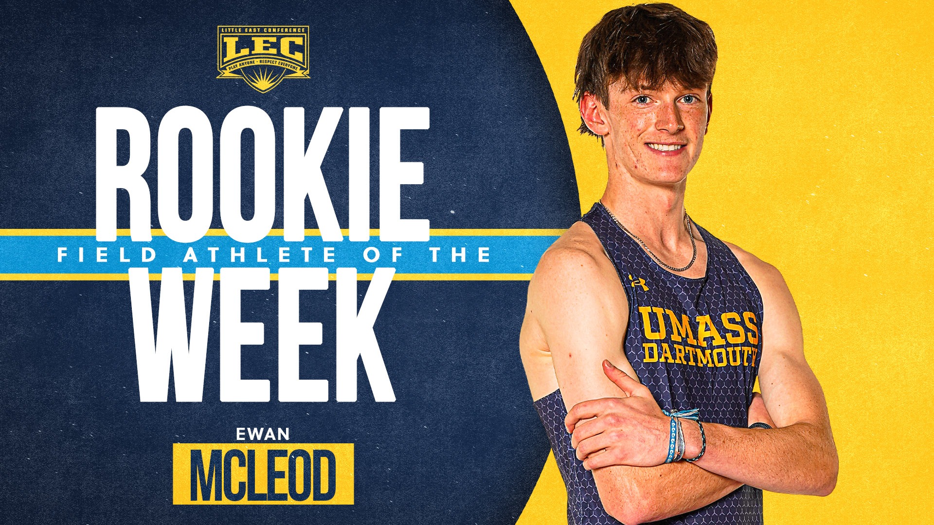 Ewan McLeod Named Little East Rookie Field Athlete of the Week - January 19
