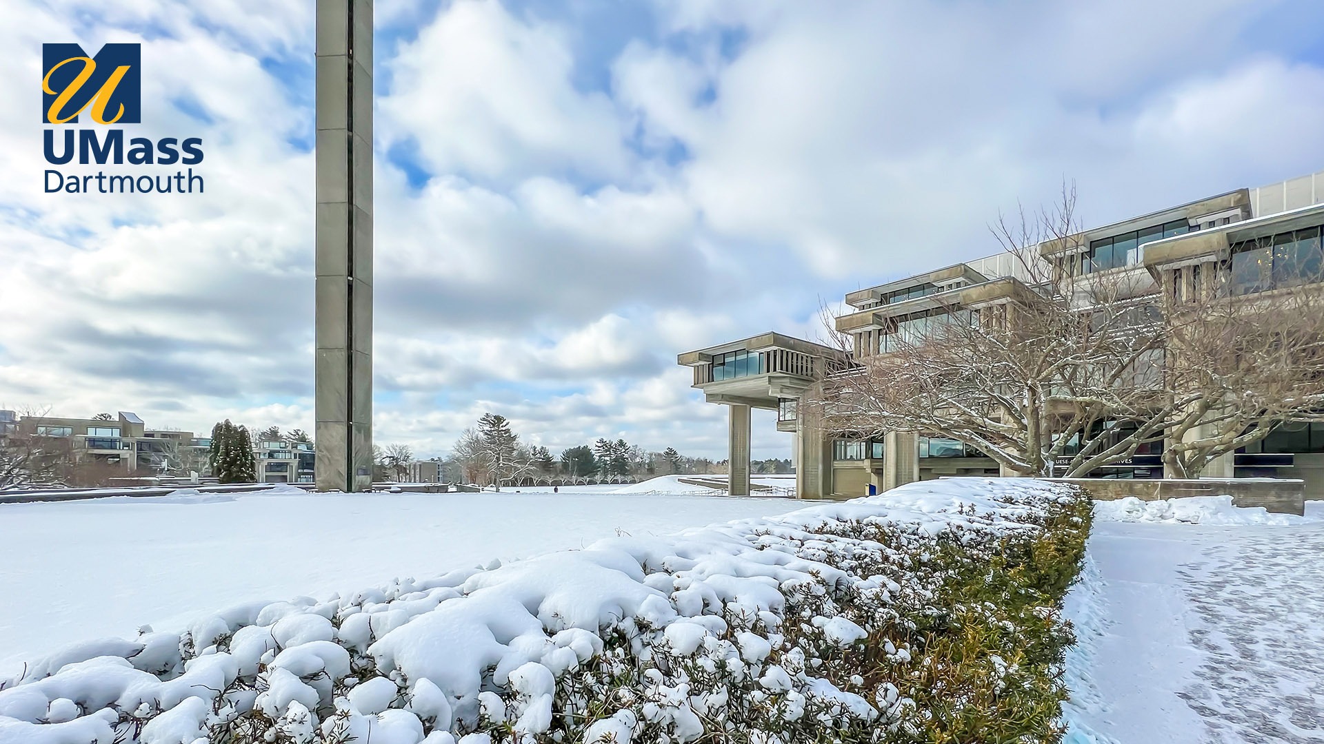 The Claire T. Carney Library in winter