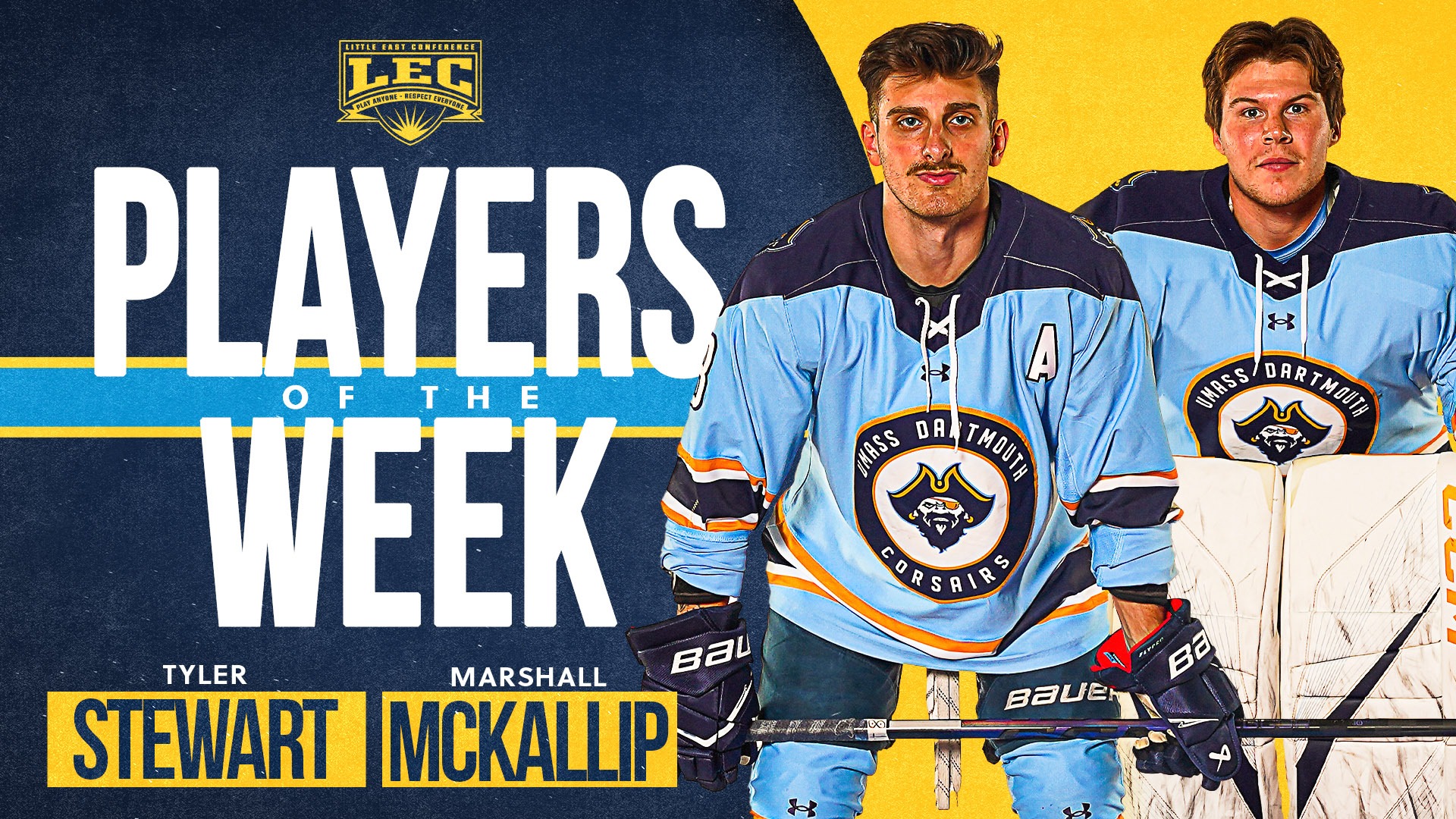 Tyler Stewart and Marshall McKallip named Little East Weekly Honorees in Men's Hockey