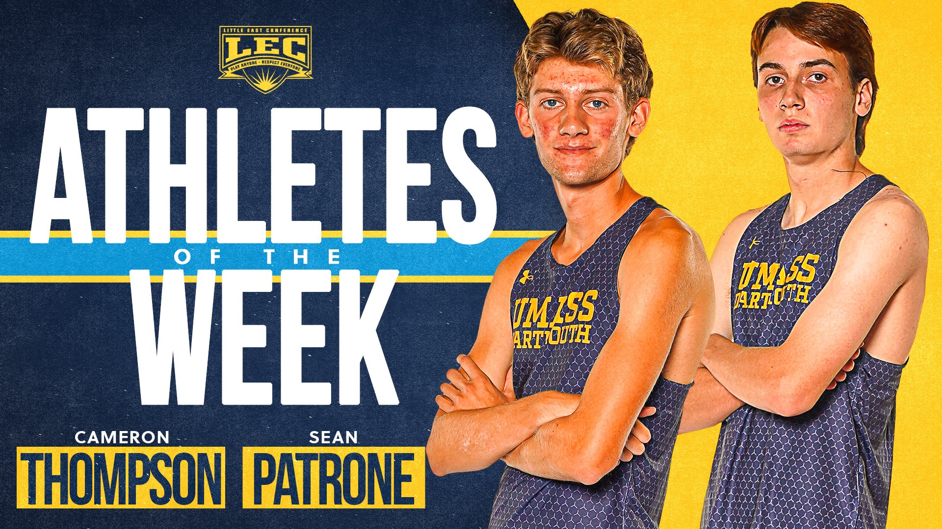 Cameron Thompson and Sean Patrone tabbed for weekly Little East Track & Field honors
