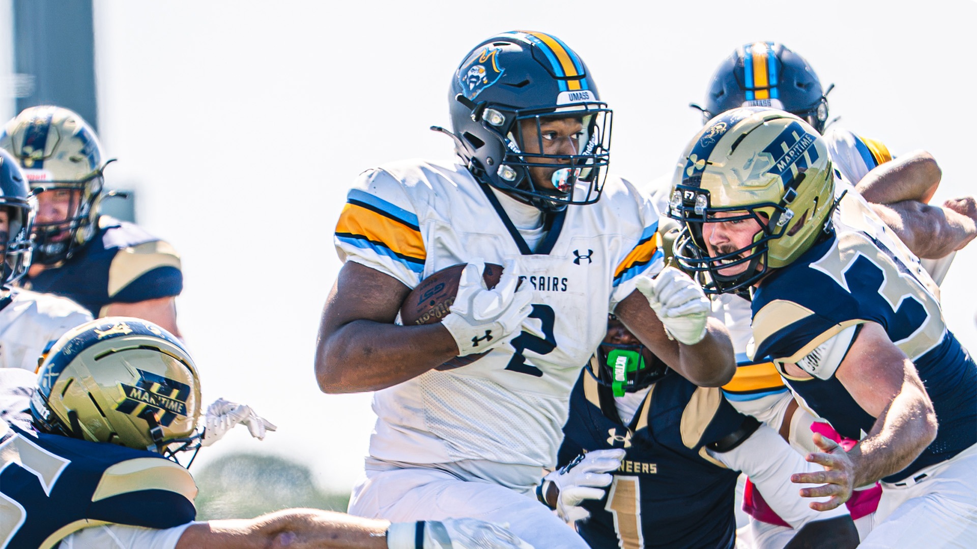 Mekhi Wilson rushes in a football game at Mass. Maritime Academy - October 2026