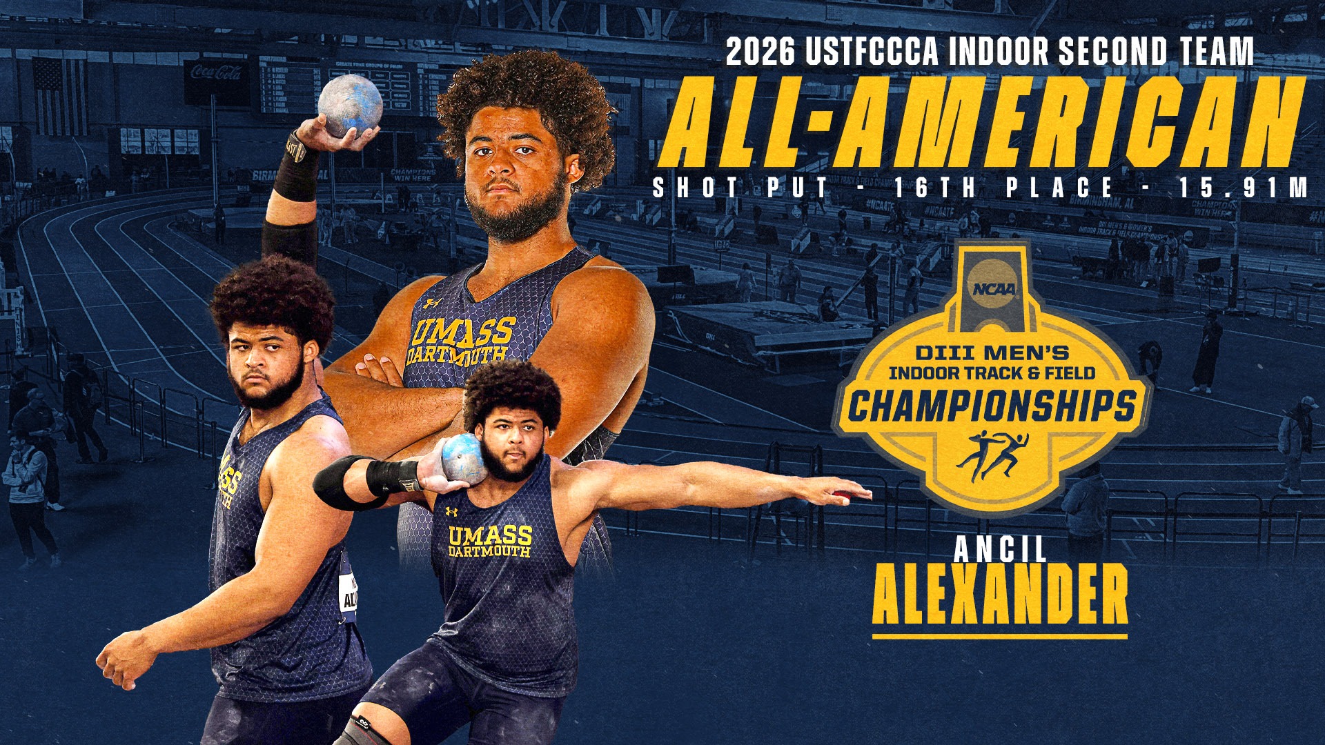 Ancil Alexander earns Second Team All-American Honors at 2026 NCAA DIII Indoor National Championships - March 14, 2026