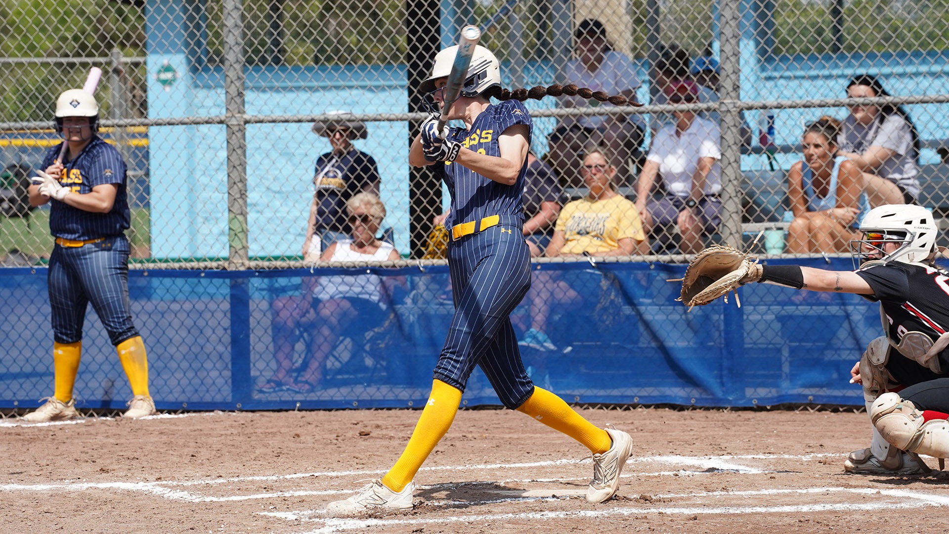 RaeLynn Perregaux at bat against Alverno College on March 16, 2026