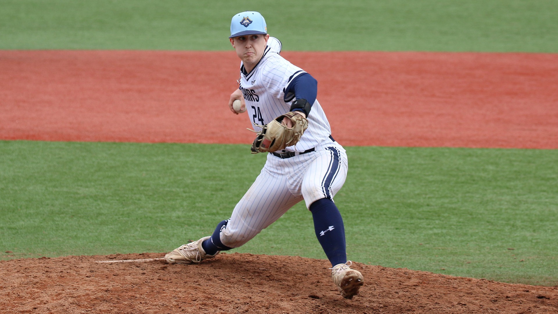 Senior pitcher Aidan O'Donnell pitches in a baseball game against SUNY Brockport - March 8, 2026