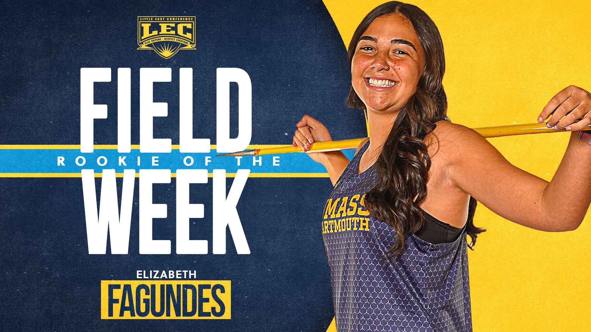 Elizabeth Fagundes Named Little East Rookie Field Athlete of the Week - March 23, 2026