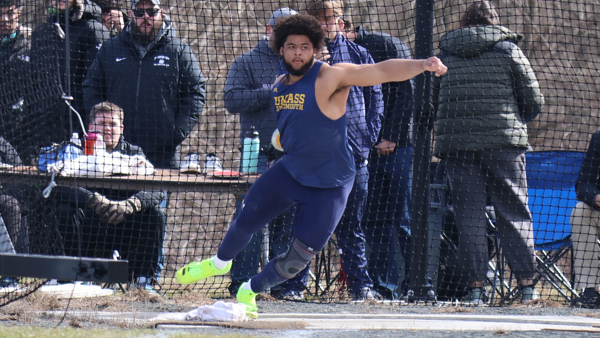 Sophomore Ancil Alexander competes in the discus throw at the Swanson Classic at Wesleyan - March 21, 2026