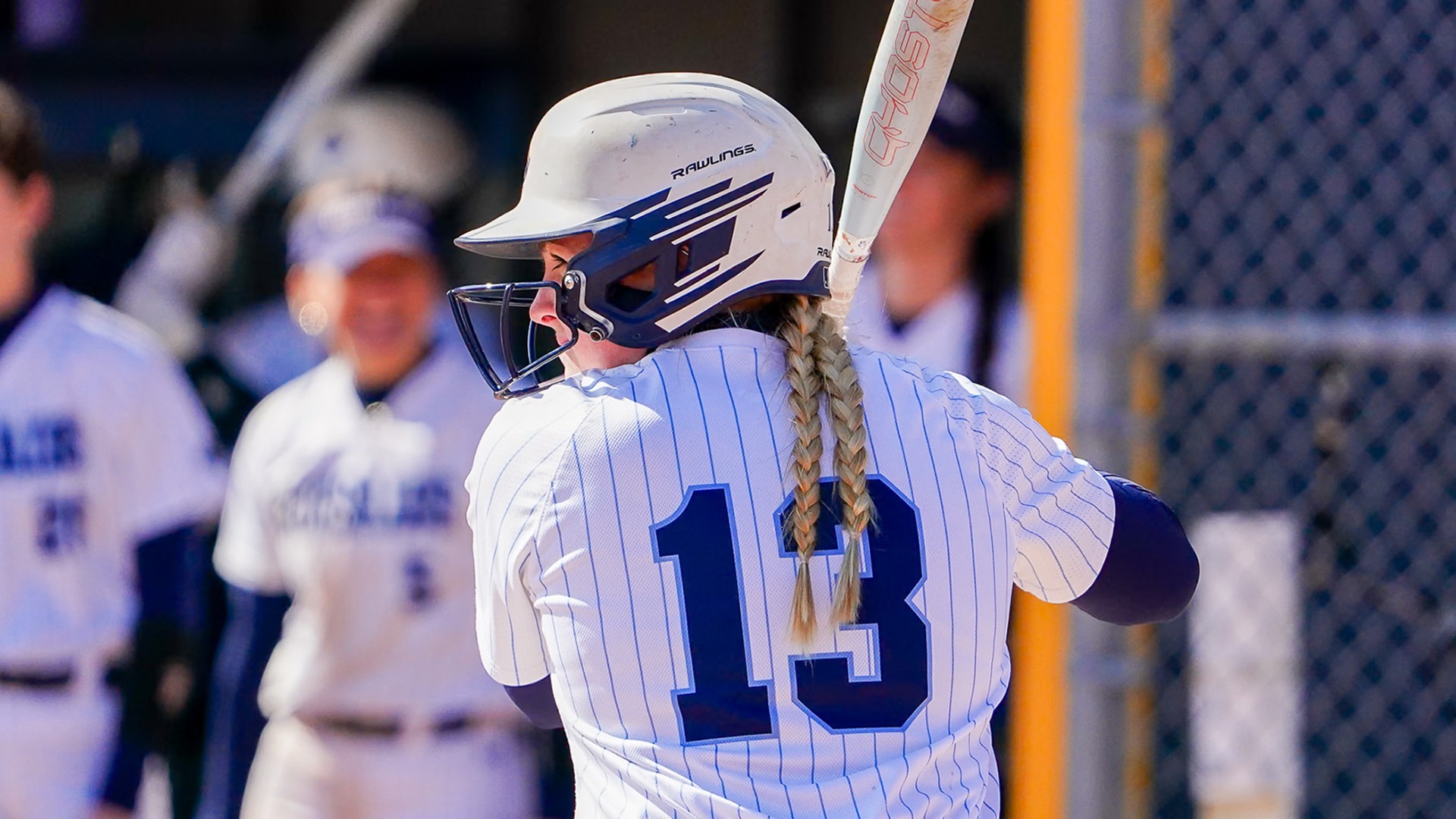 Lily Routhier bats in a softball game against Bridgewater State - March 2026