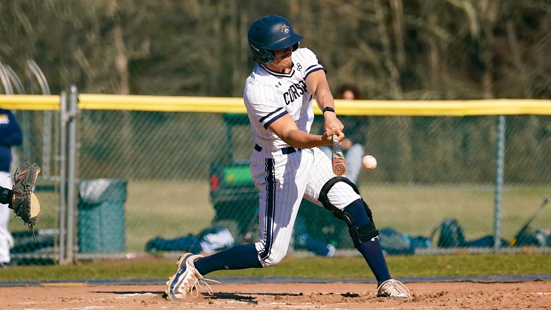 Chance Checca swings the bat during a baseball game in 2025