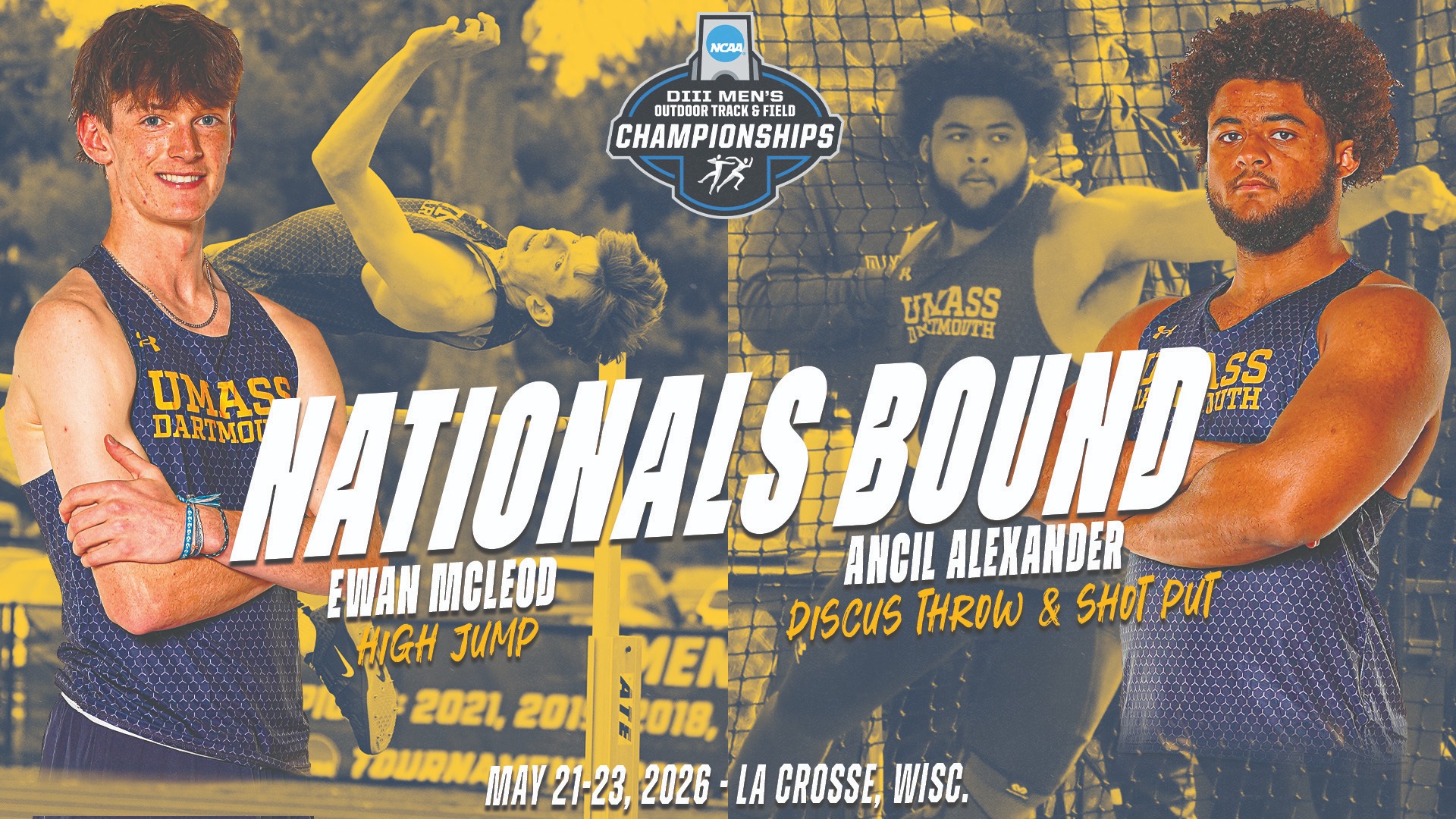 Ewan McLeod and Ancil Alexander selected to compete at 2026 NCAA DIII Outdoor Track & Field Championships