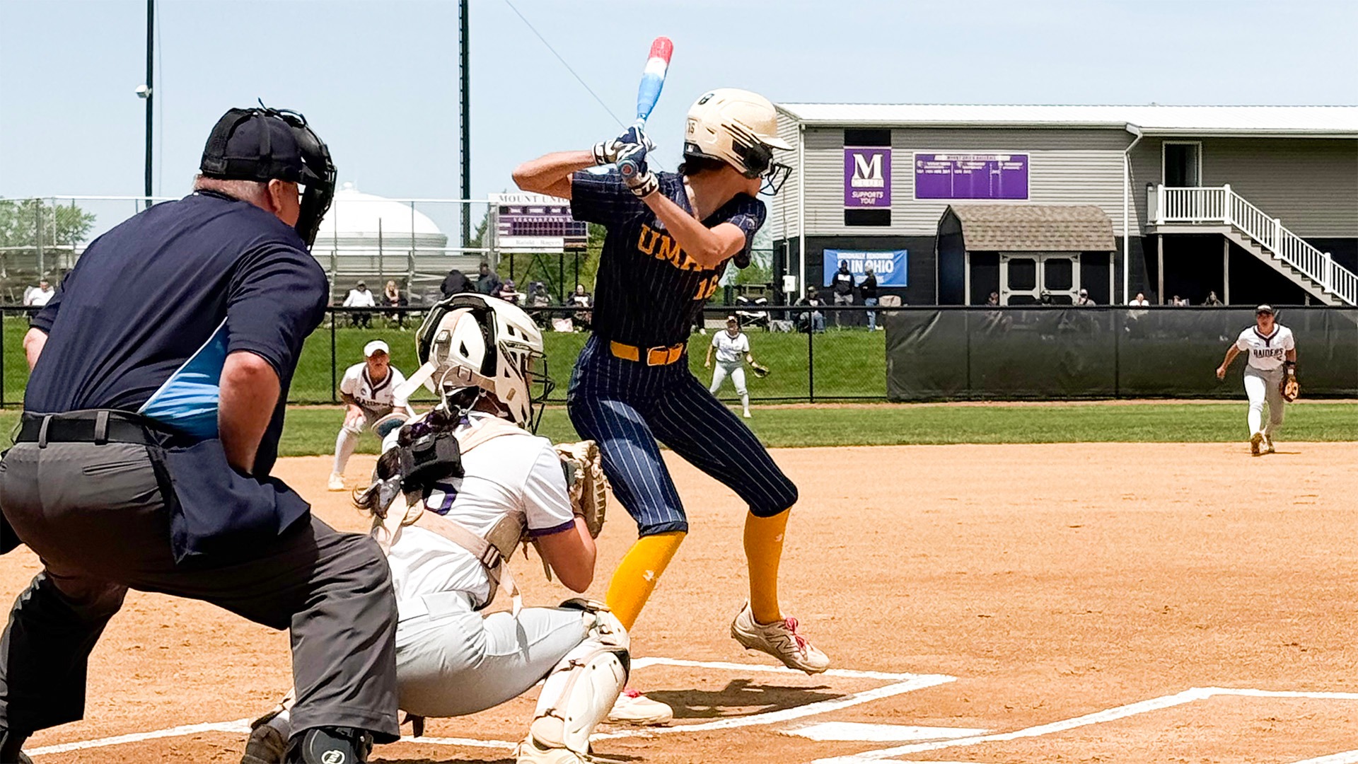 RaeLynn Perregaux bats during the NCAA Super Regional Game 1 at Mount Union