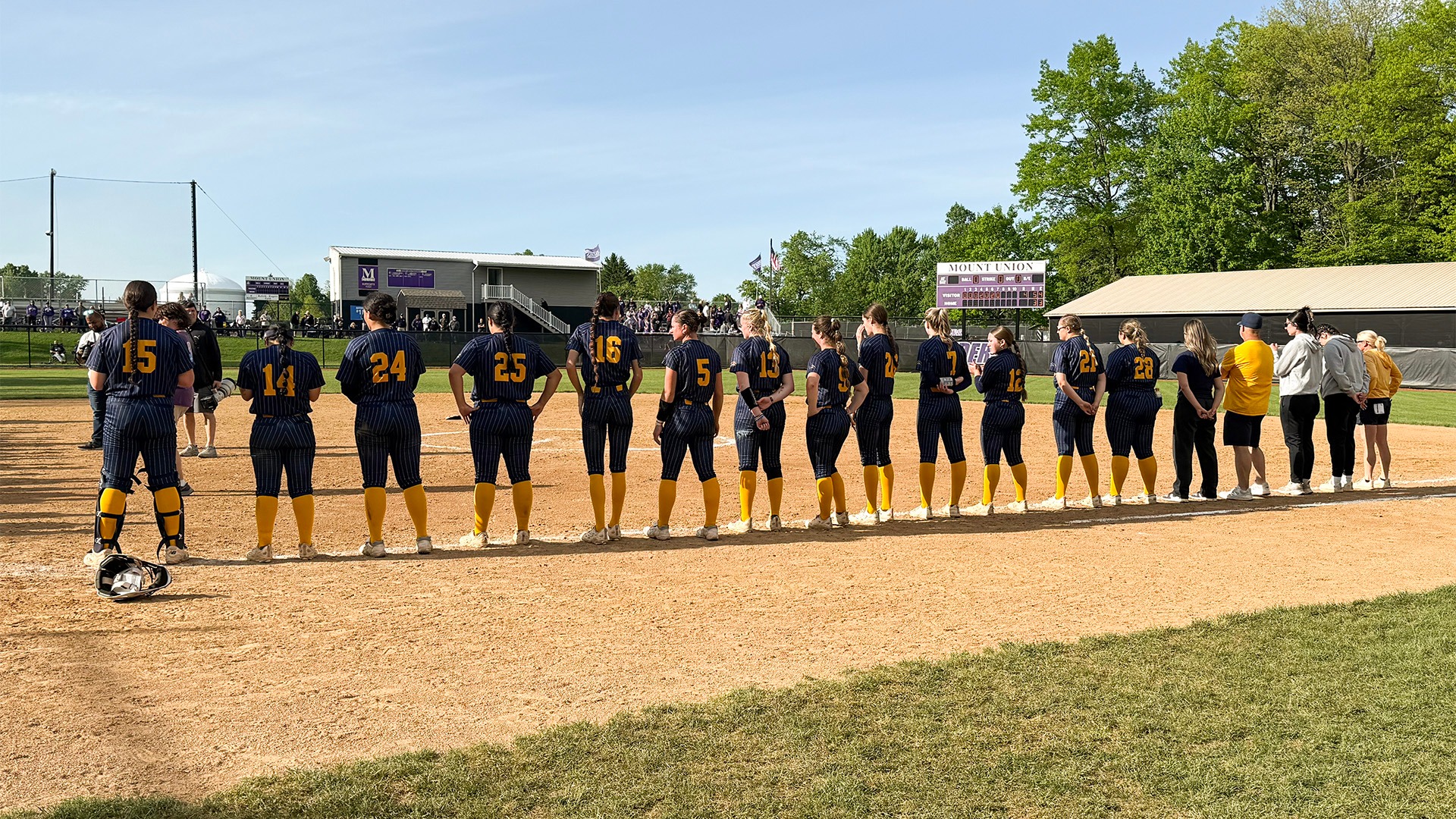 UMass Dartmouth Softball stands for the postgame presentation at NCAA Super Regionals - 2026