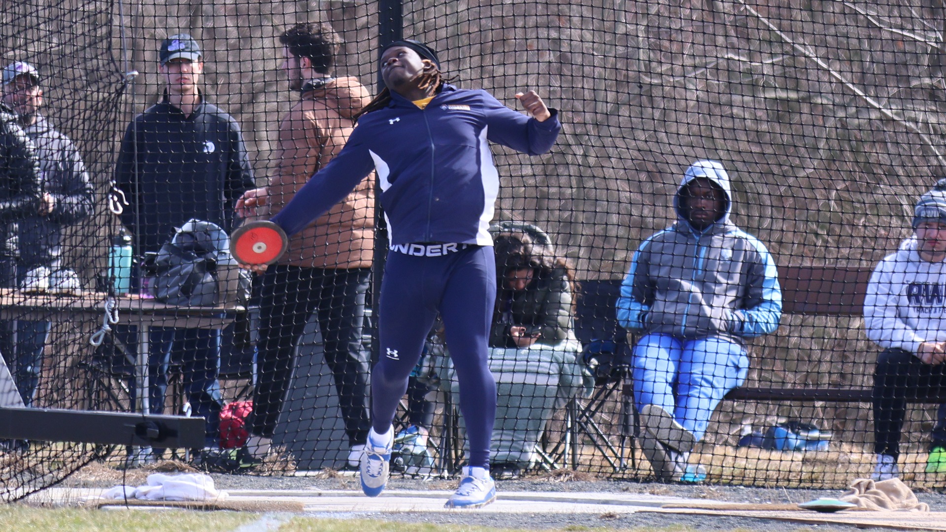 Chalais Saintil competes in the discus throw during the outdoor track & field season - 2026