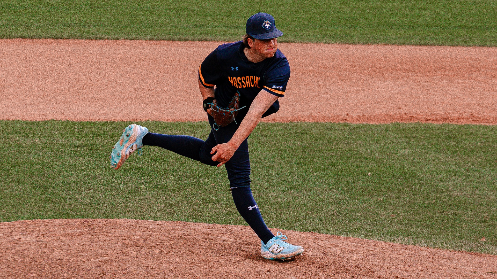 Leo Colena pitches in an LEC Tournament Game against Southern Maine - May 8, 2026