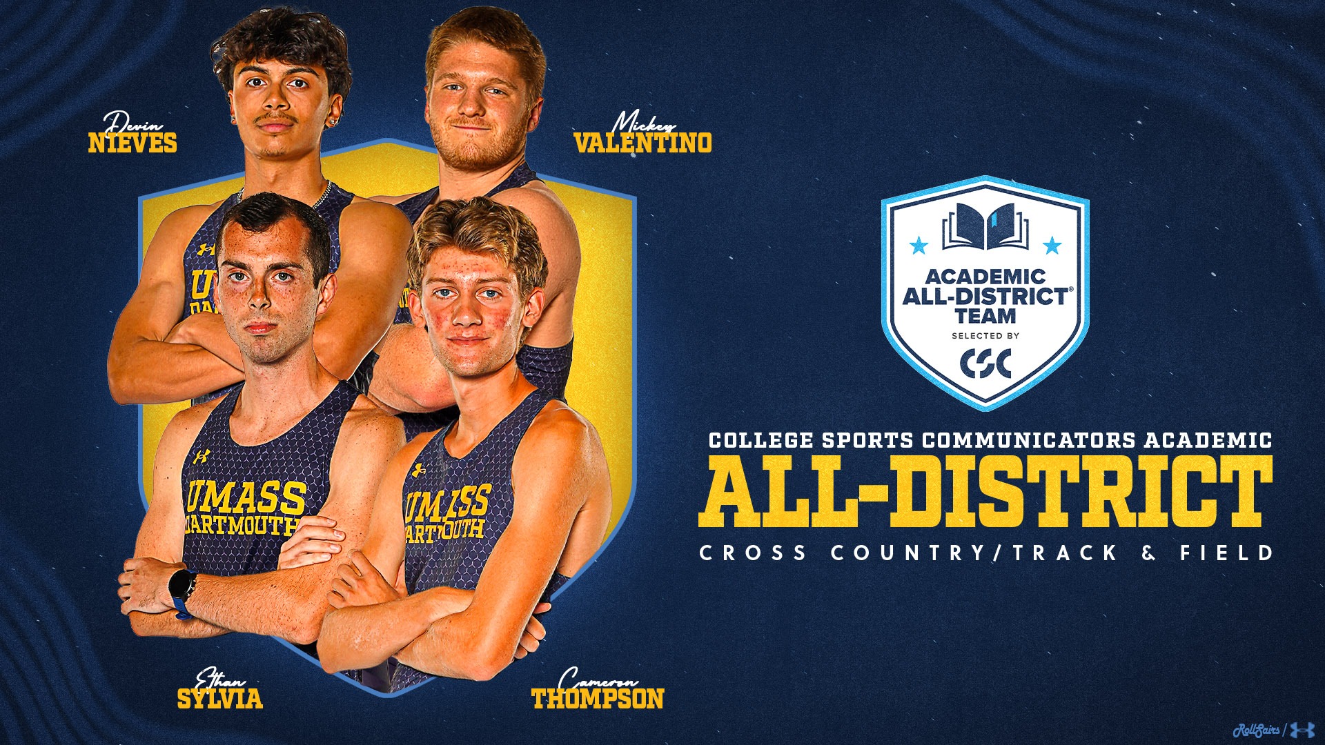 Ethan Sylvia, Cameron Thompson, Devin Nieves and Mickey Valentino tabbed to Academic All-District Teams in Track & Field/XC